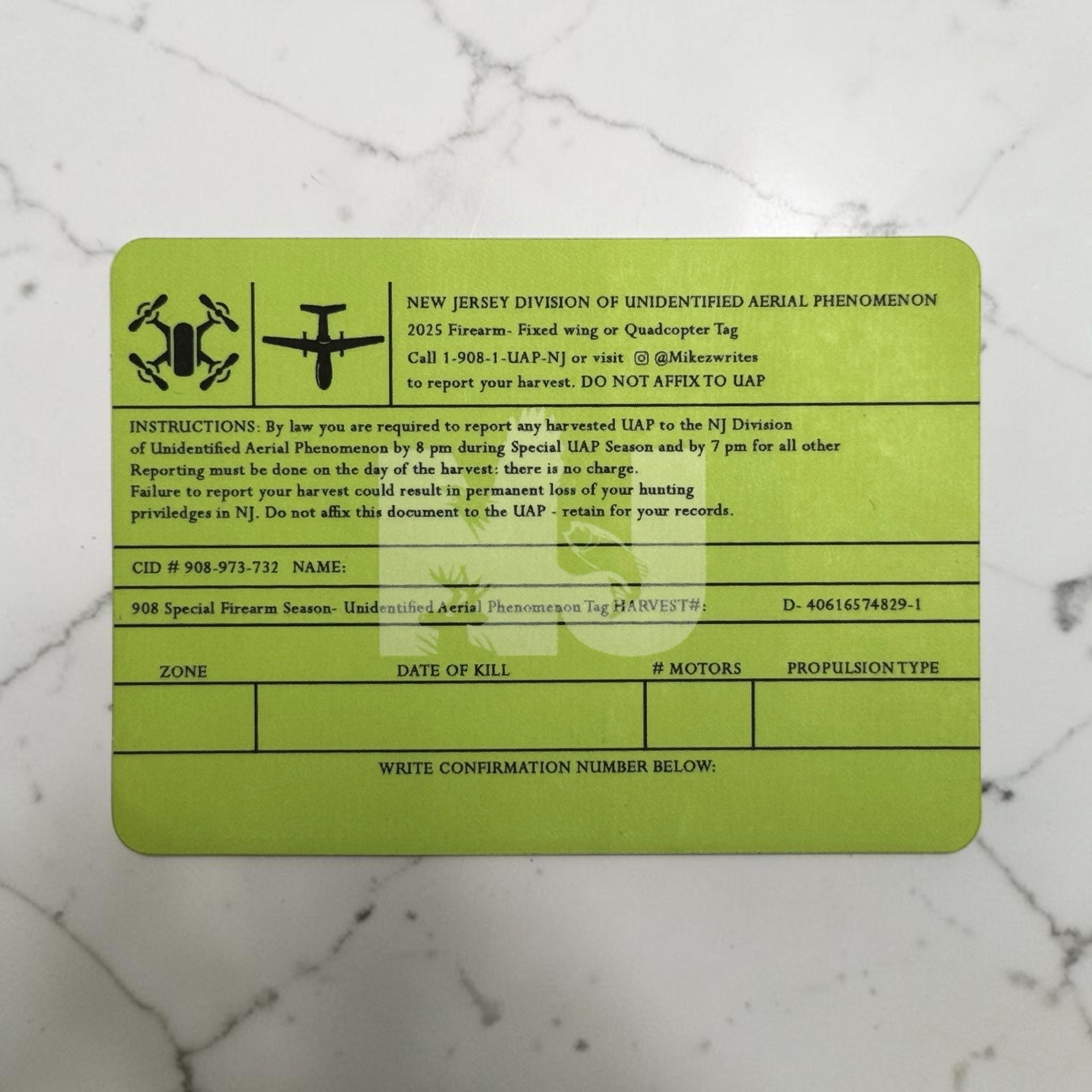 2025 Hunting Season Drone Tag Sticker